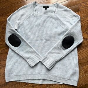 J.crew wool sweater with leather elbow patch
